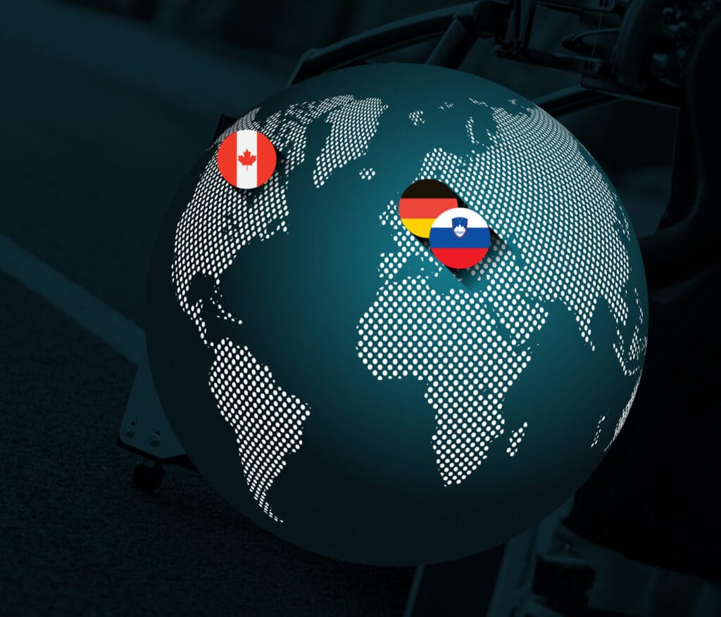 Novus racing simulator demo locations worldwide - Germany, Canada and Slovenia