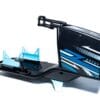 Novus branded X Cage chassis with blue GT brackets and detailed graphic design - Novus Racing Simulators
