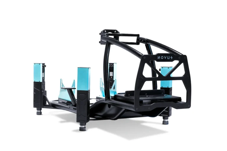 Novus X Motion System professional 3DOF motion platform with X Cage chassis and 120mm stroke actuators